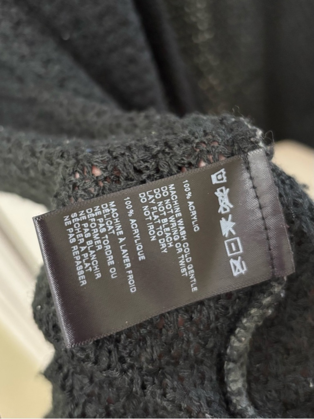 Urban Outfitters BDG Cozy Colorblock Open-Front Cardigan Dark Gray Black Sz L - Picture 7 of 7
